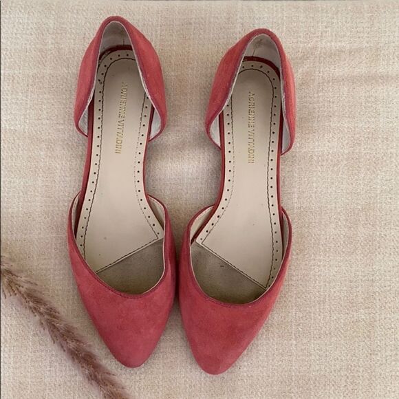 Adrienne Vittadadini Pink Suede Flats - Picture 1 of 8